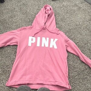 Pink Hoodie with White Logo